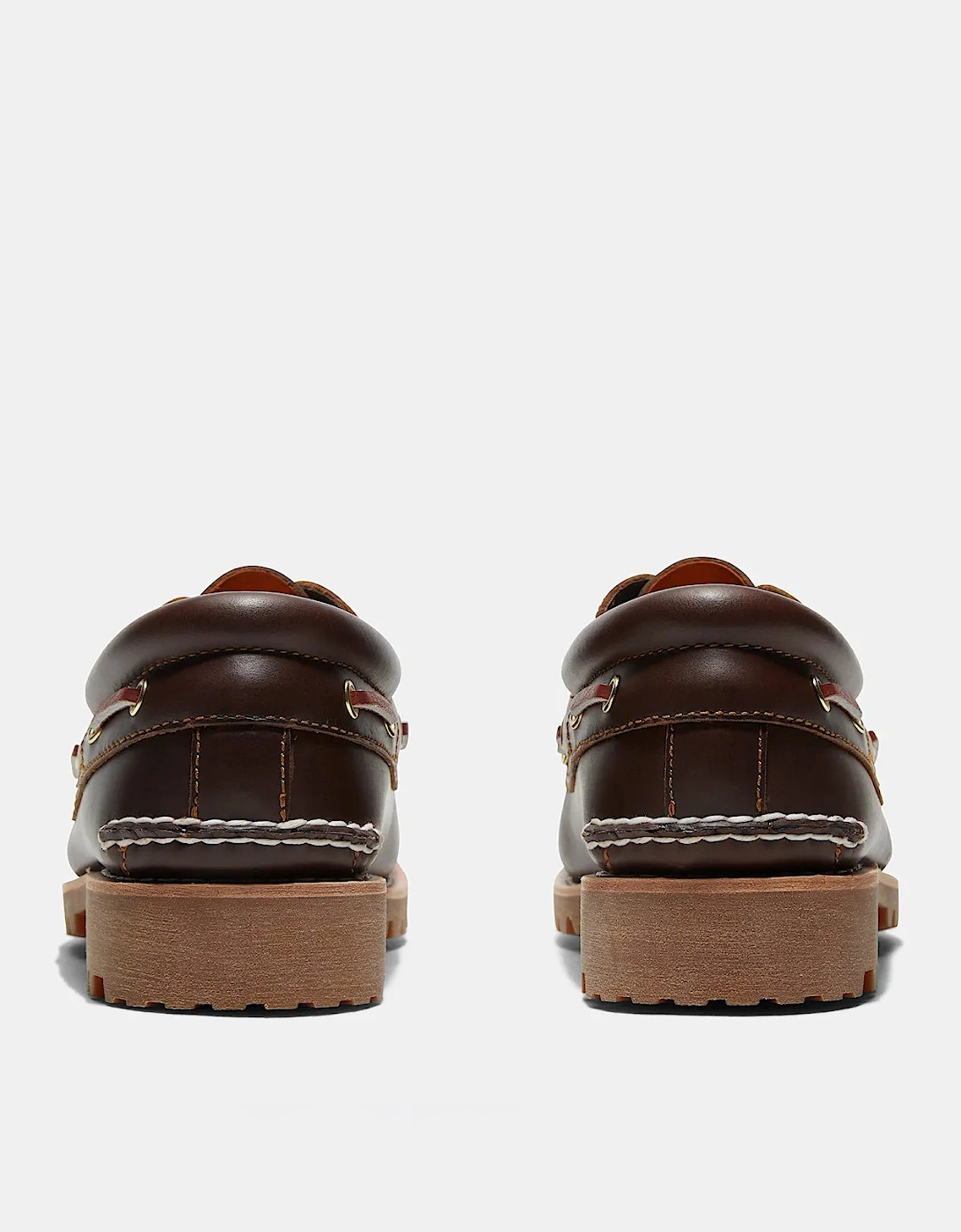 Mens Authentic Leather Boat Shoes - Brown