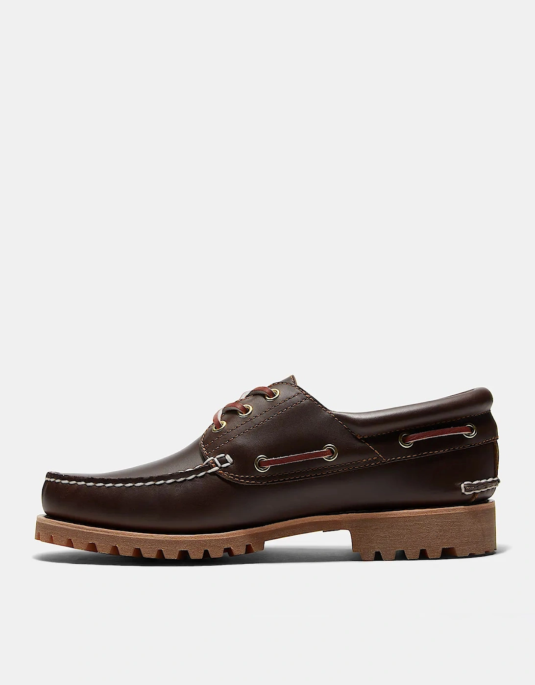 Mens Authentic Leather Boat Shoes - Brown