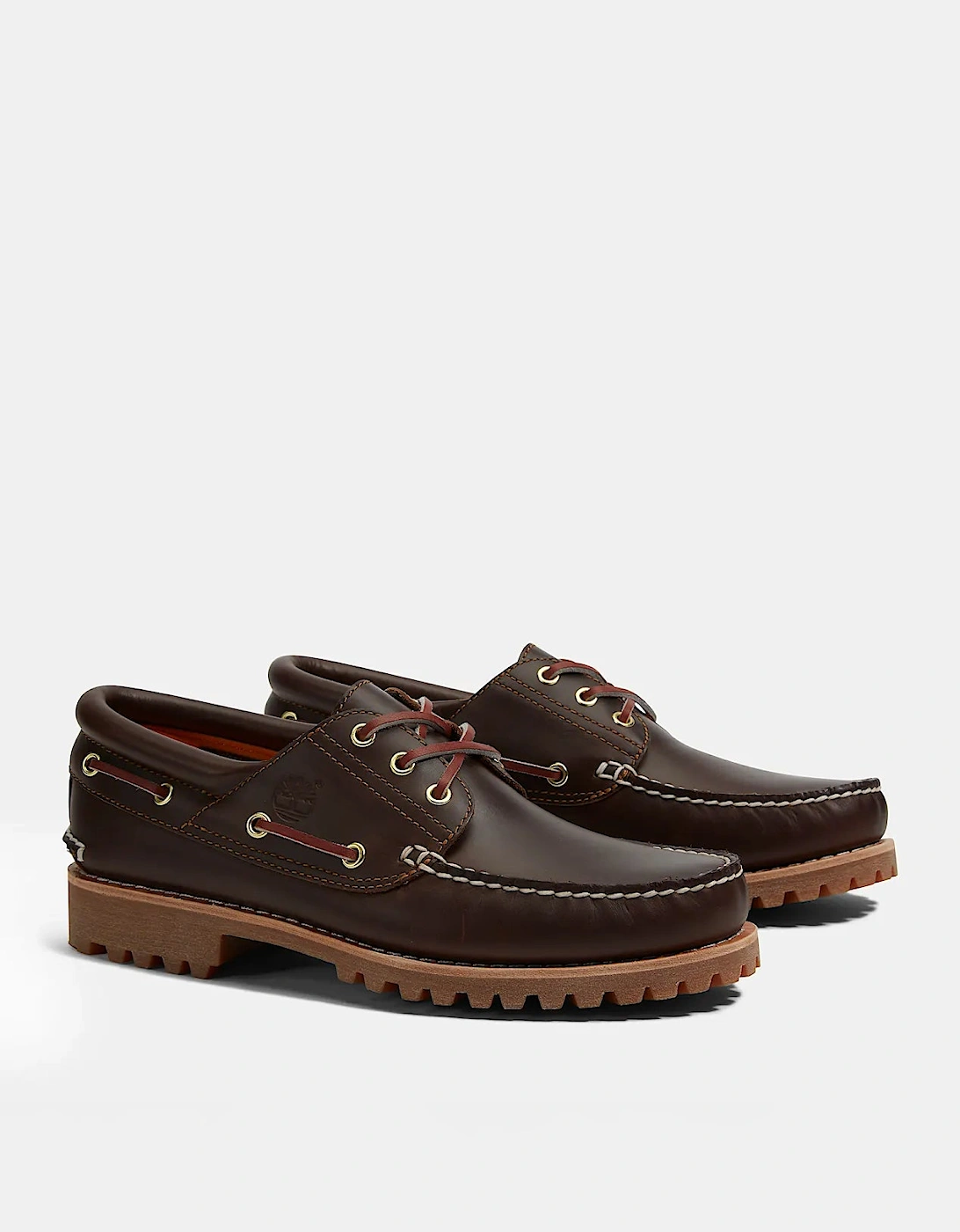 Mens Authentic Leather Boat Shoes - Brown