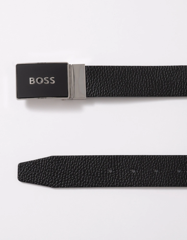 BOSS Orange Icon-M Mens Leather Belt - Black 001