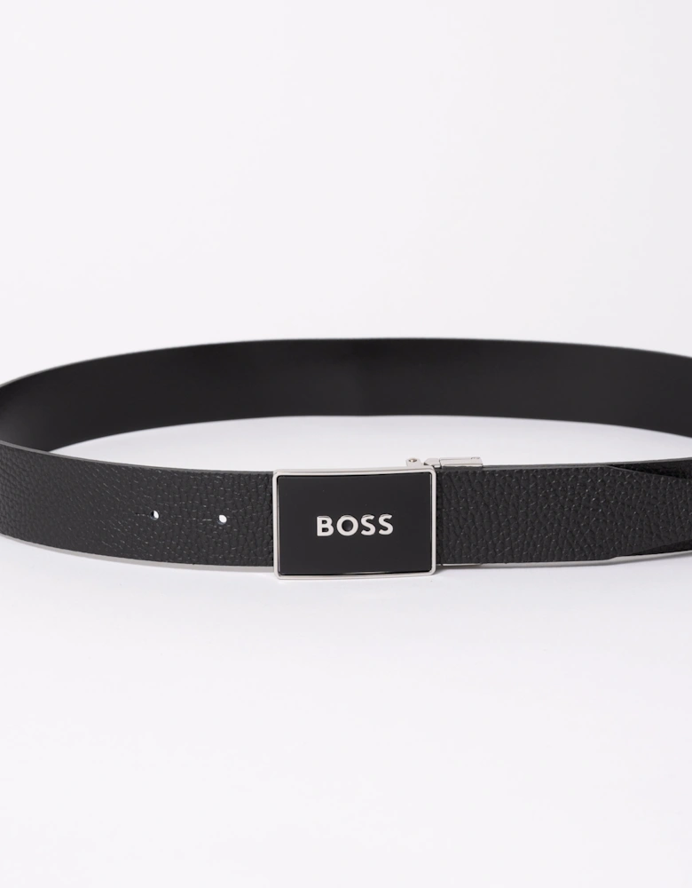 BOSS Orange Icon-M Mens Leather Belt - Black 001