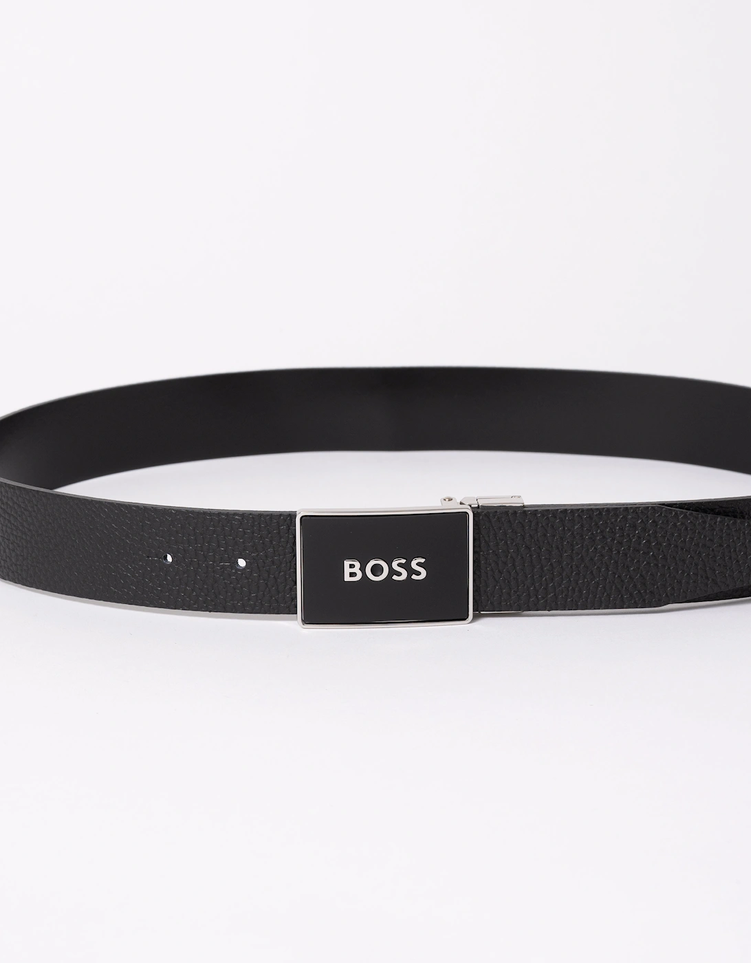 BOSS Orange Icon-M Mens Leather Belt - Black 001