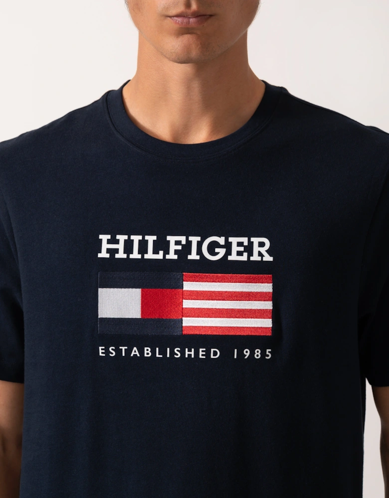 Americana Monotype Flag Box Mens T Shirt - Desert Sky