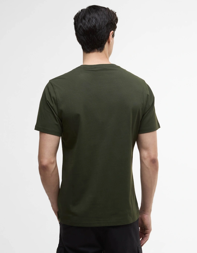 Essential Large Logo Mens T-Shirt - Sage/White
