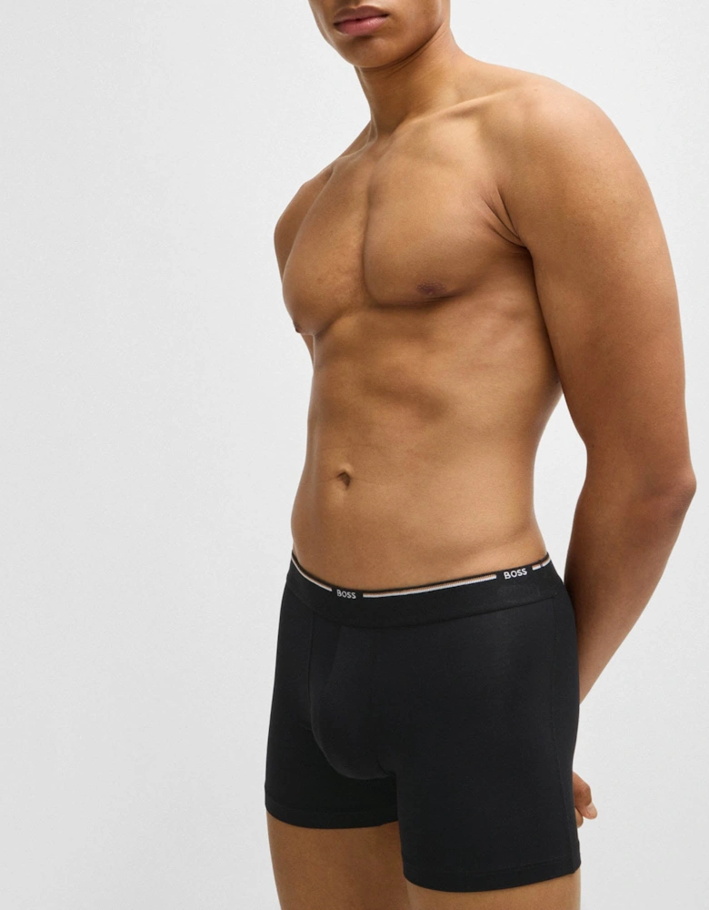 BOSS Orange 3-Pack Mens Bamboo Boxer Briefs - Black 001