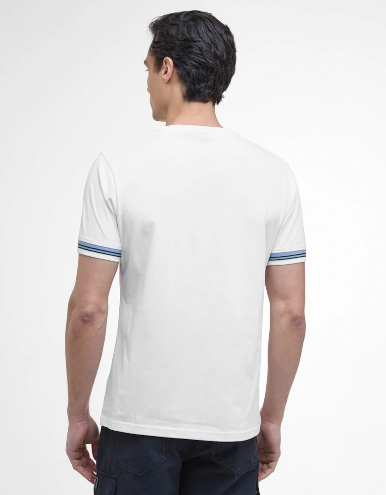 Bruce Mens Tipped Cuff T-Shirt - White