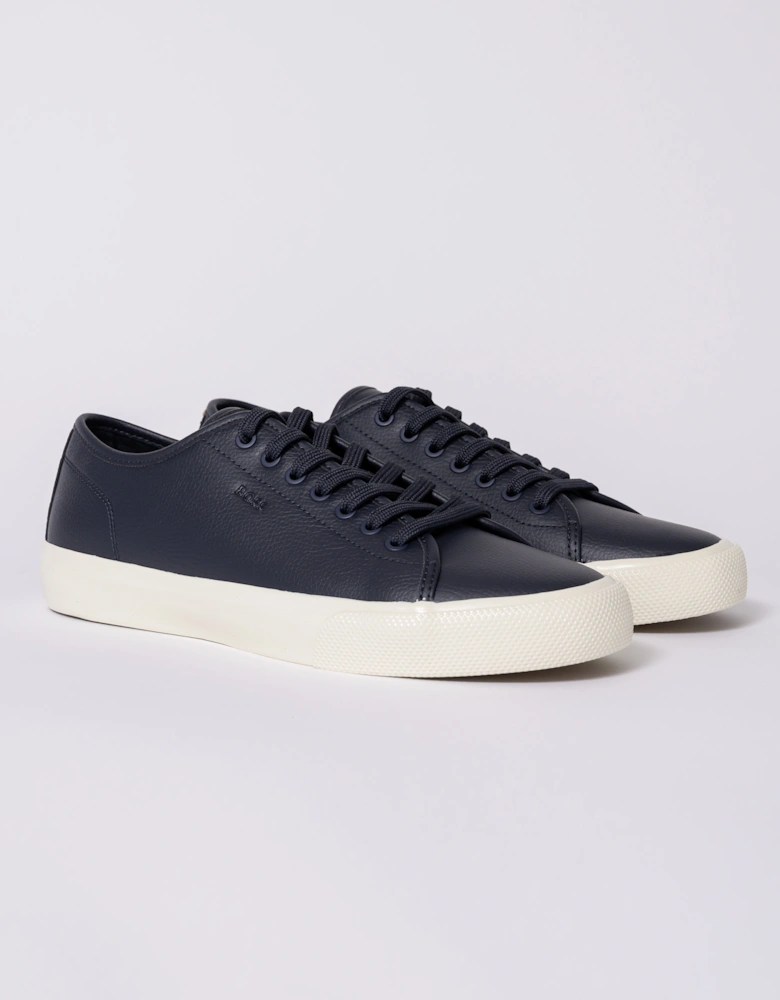 BOSS Orange Aiden Tenn Mens Low Top Trainers in Grained Faux Leather - Dark Blue 402
