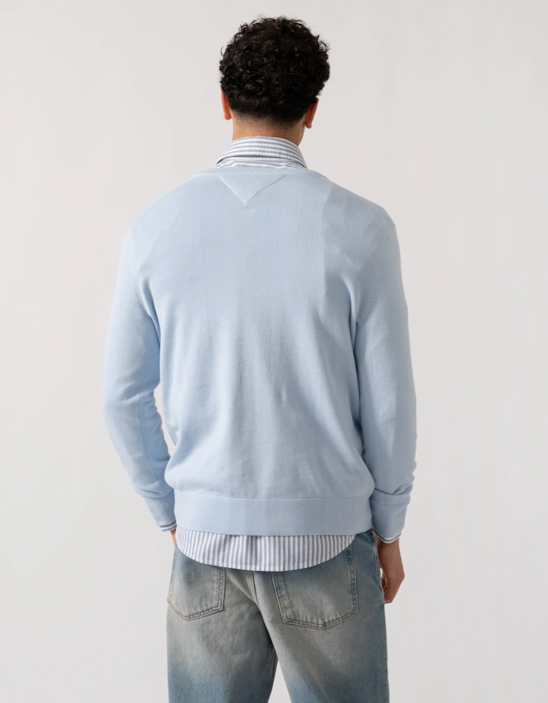 Essential Cotton Crew Neck Mens Sweatshirt - Breezy Blue