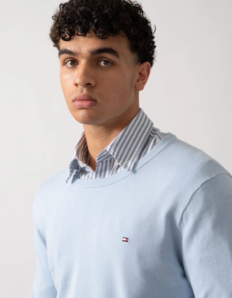 Essential Cotton Crew Neck Mens Sweatshirt - Breezy Blue