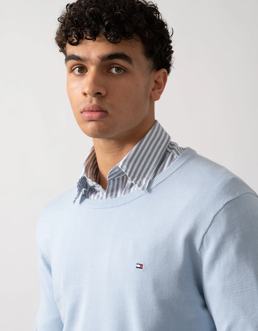 Essential Cotton Crew Neck Mens Sweatshirt - Breezy Blue