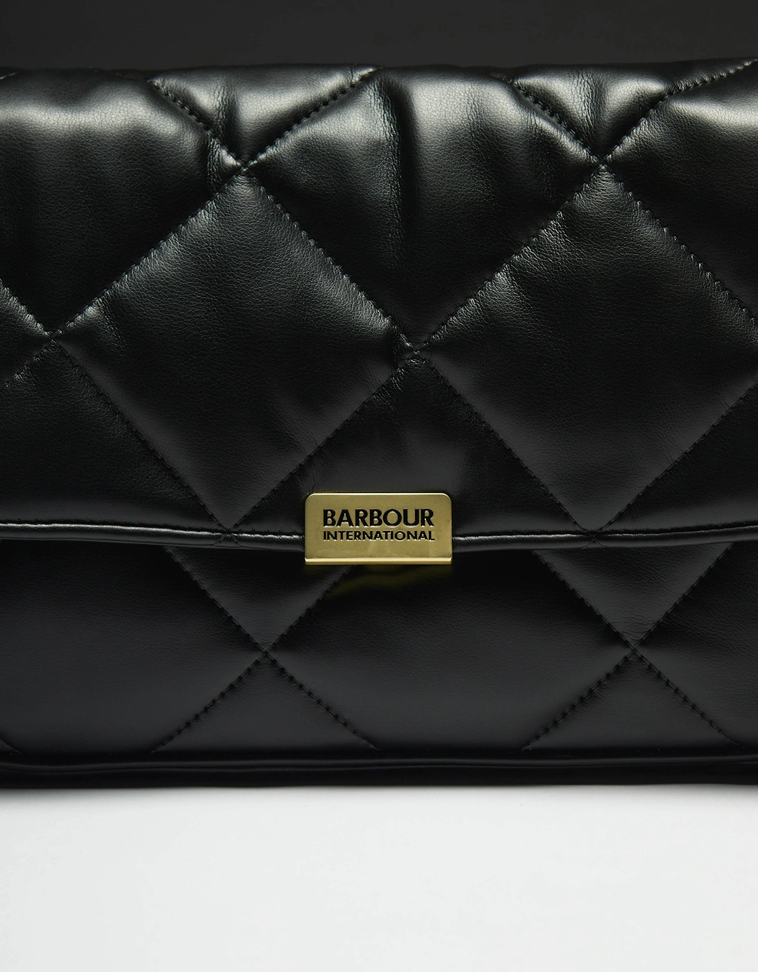 Womens Soft Quilt Shoulder Bag - Black