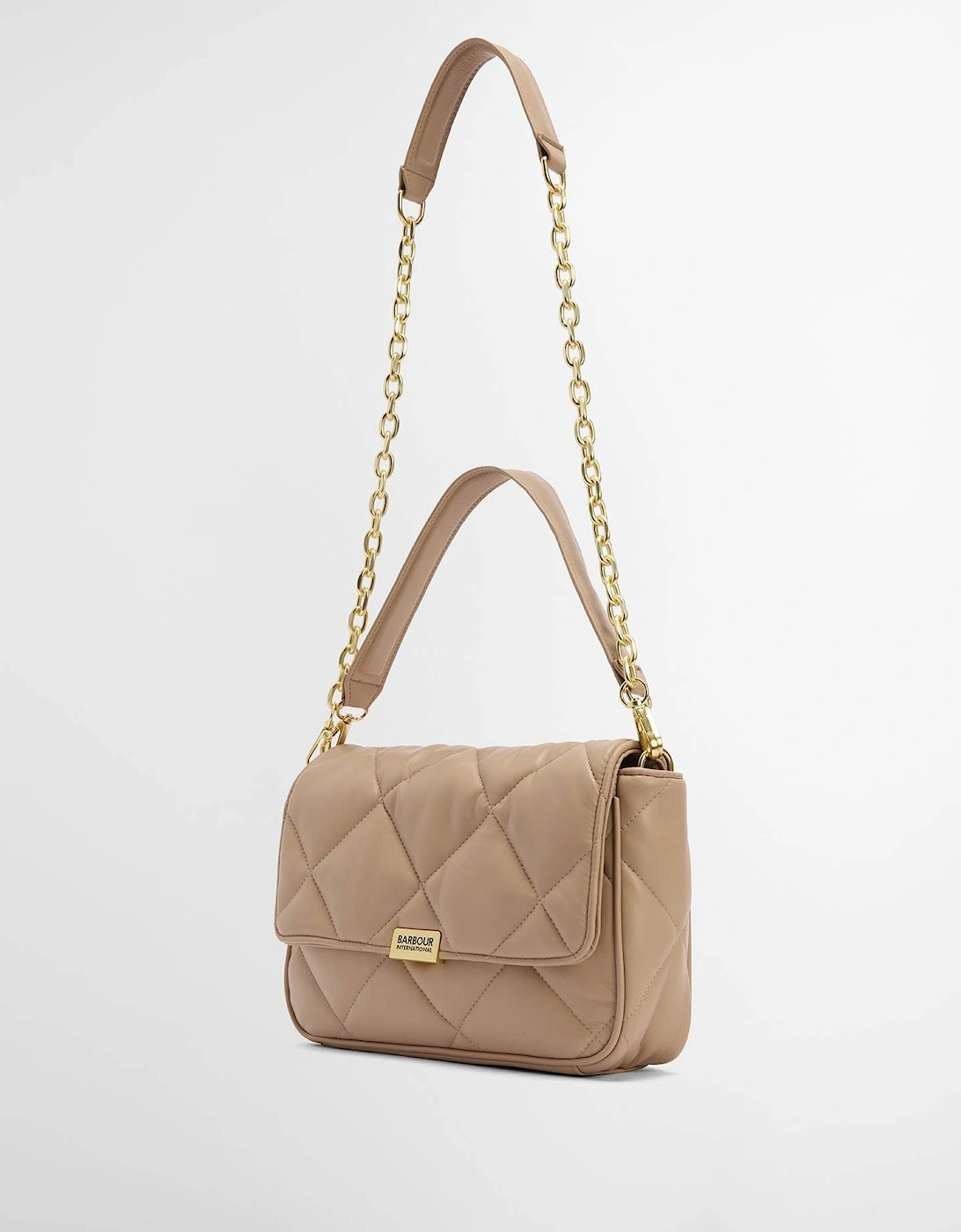 Womens Soft Quilt Shoulder Bag - Camel