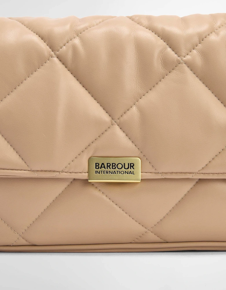 Womens Soft Quilt Shoulder Bag - Camel