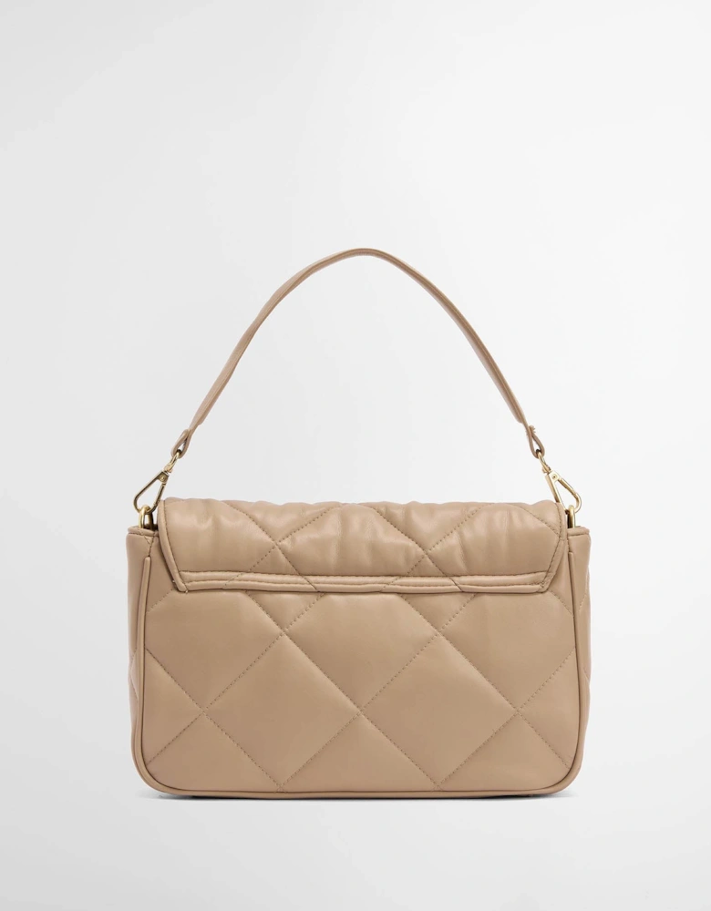 Womens Soft Quilt Shoulder Bag - Camel