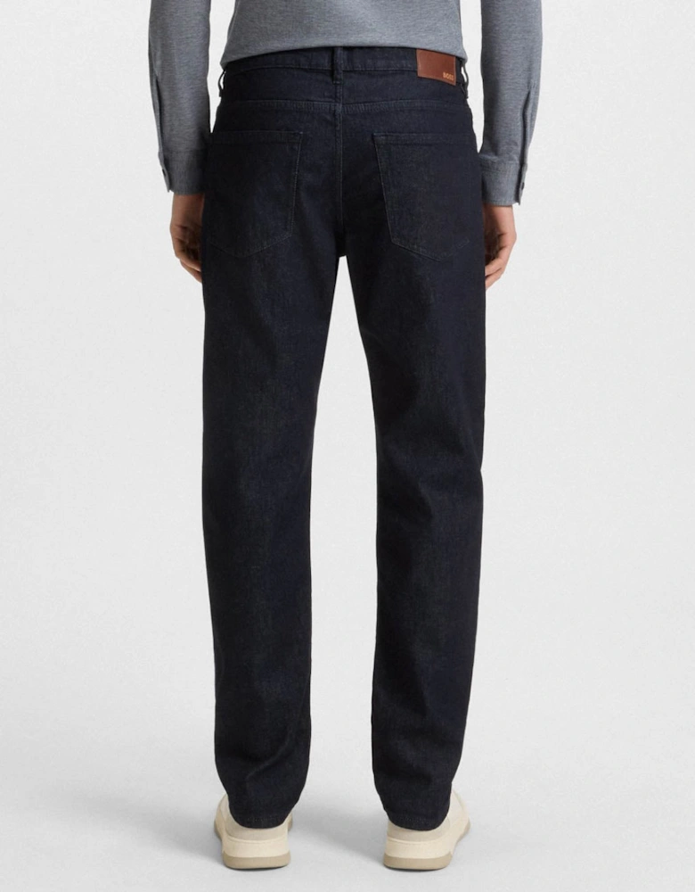 BOSS Orange Re.Maine Mens Regular Fit Comfort-Stretch Denim Jeans Dark Blue 403
