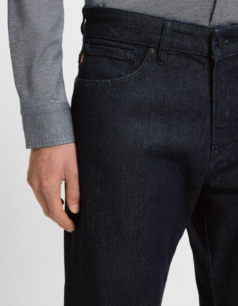 BOSS Orange Re.Maine Mens Regular Fit Comfort-Stretch Denim Jeans Dark Blue 403