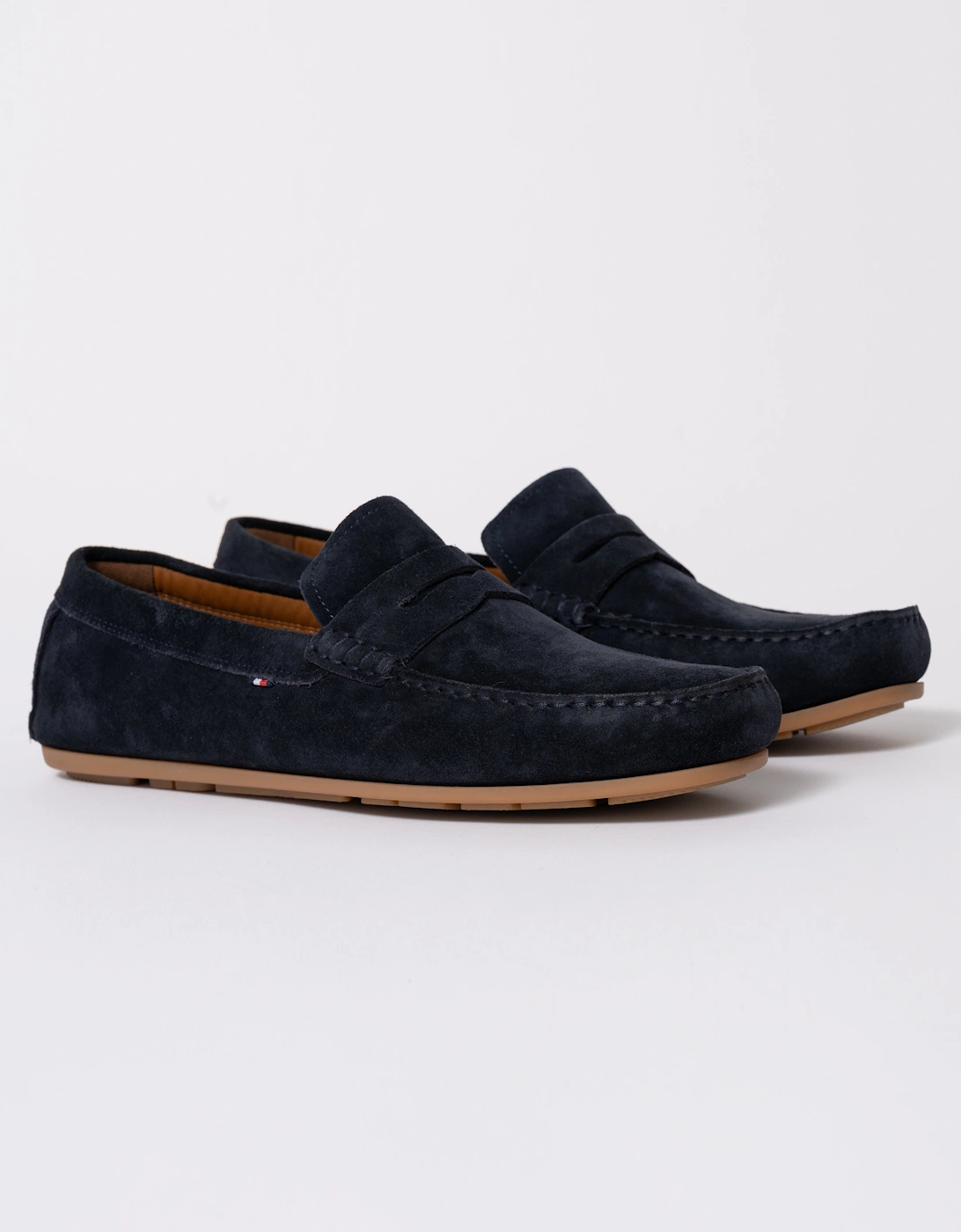Casual Hilfiger Suede Mens Driving Shoes - Desert Sky