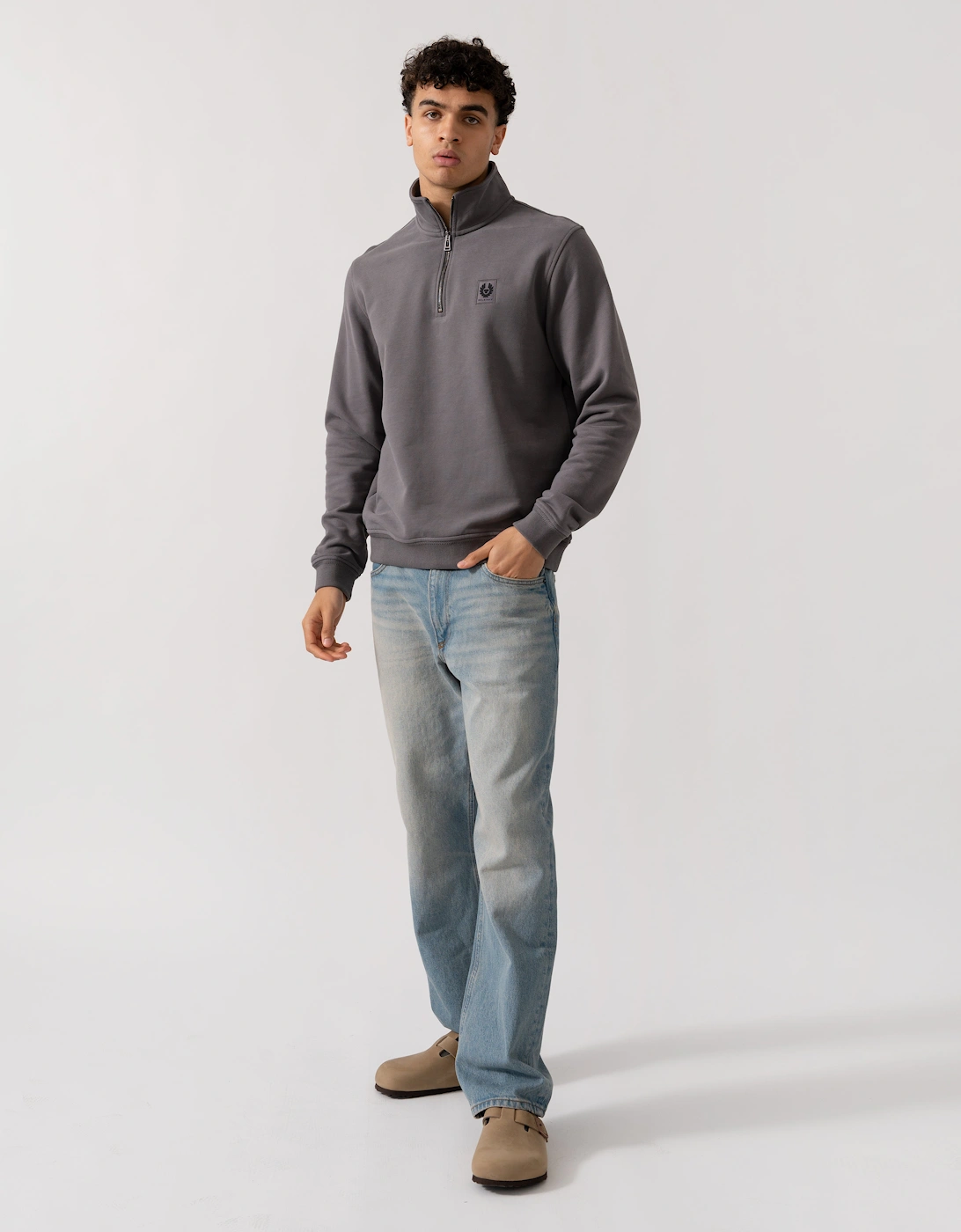 Quarter Zip Sweatshirt - Tornado Grey