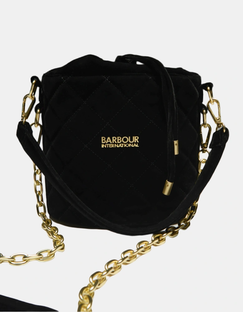 Quilted Balham Womens Mini Bucket Bag - Velvet Black