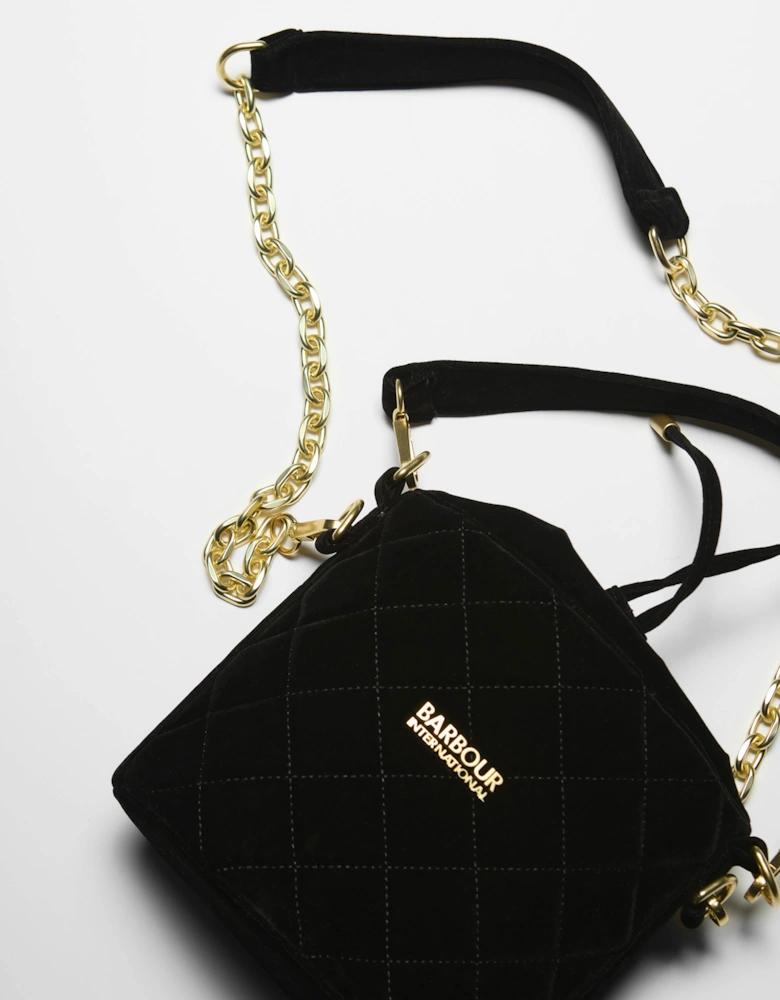 Quilted Balham Womens Mini Bucket Bag - Velvet Black