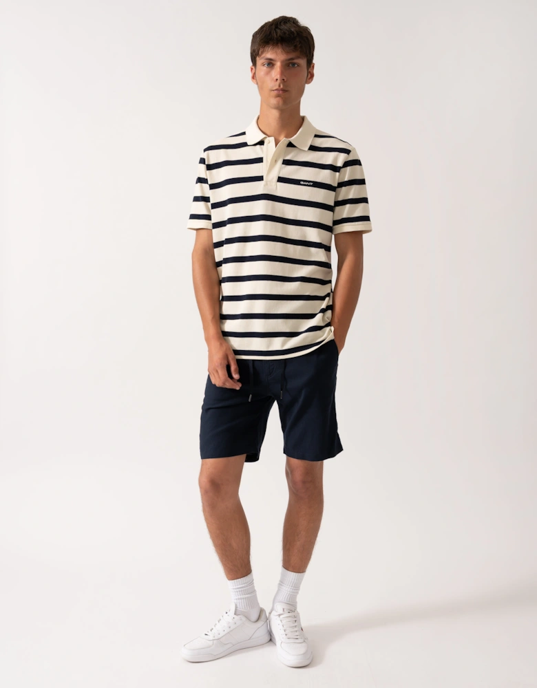 Men Striped Polo Shirt - 130 Cream