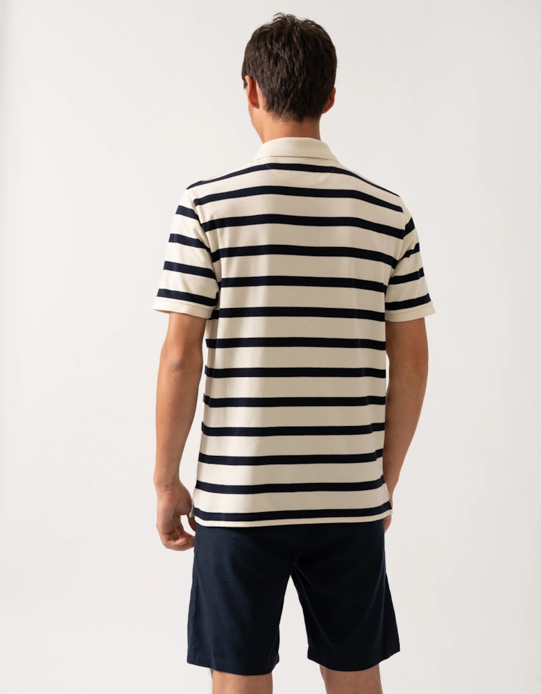 Men Striped Polo Shirt - 130 Cream