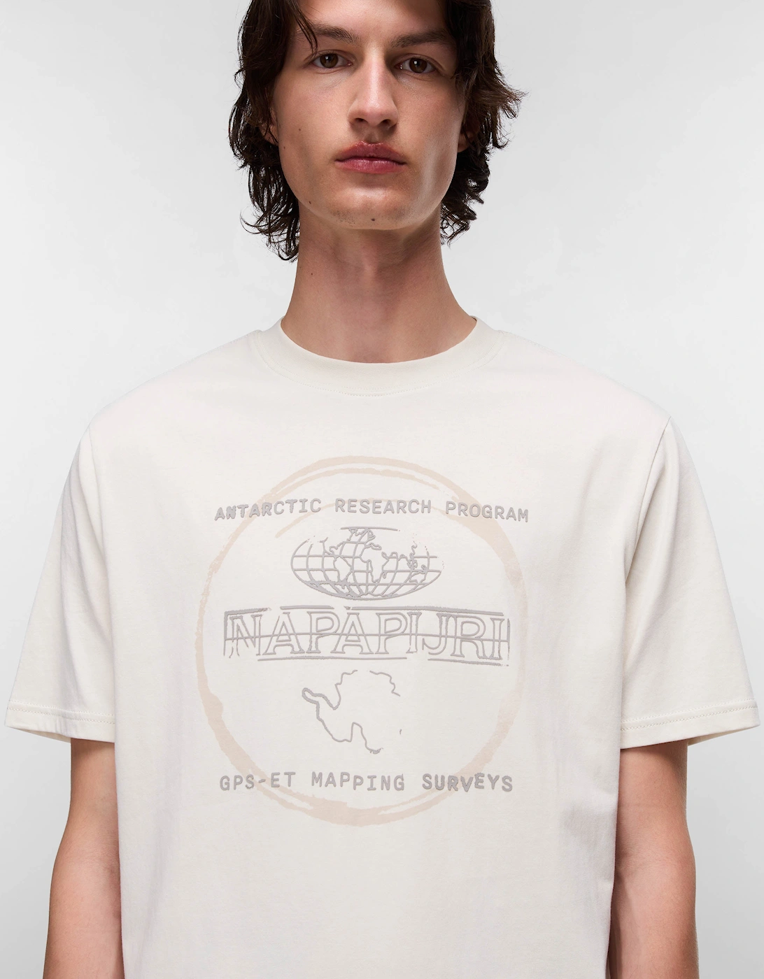 Bald Short Sleeve Mens T-Shirt - Beige Dimity N1J