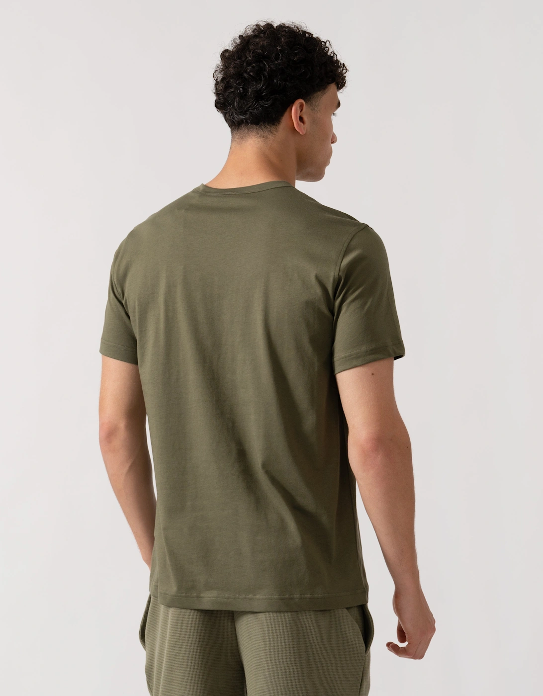 Short Sleeved Mens Logo Patch T-Shirt - True Olive