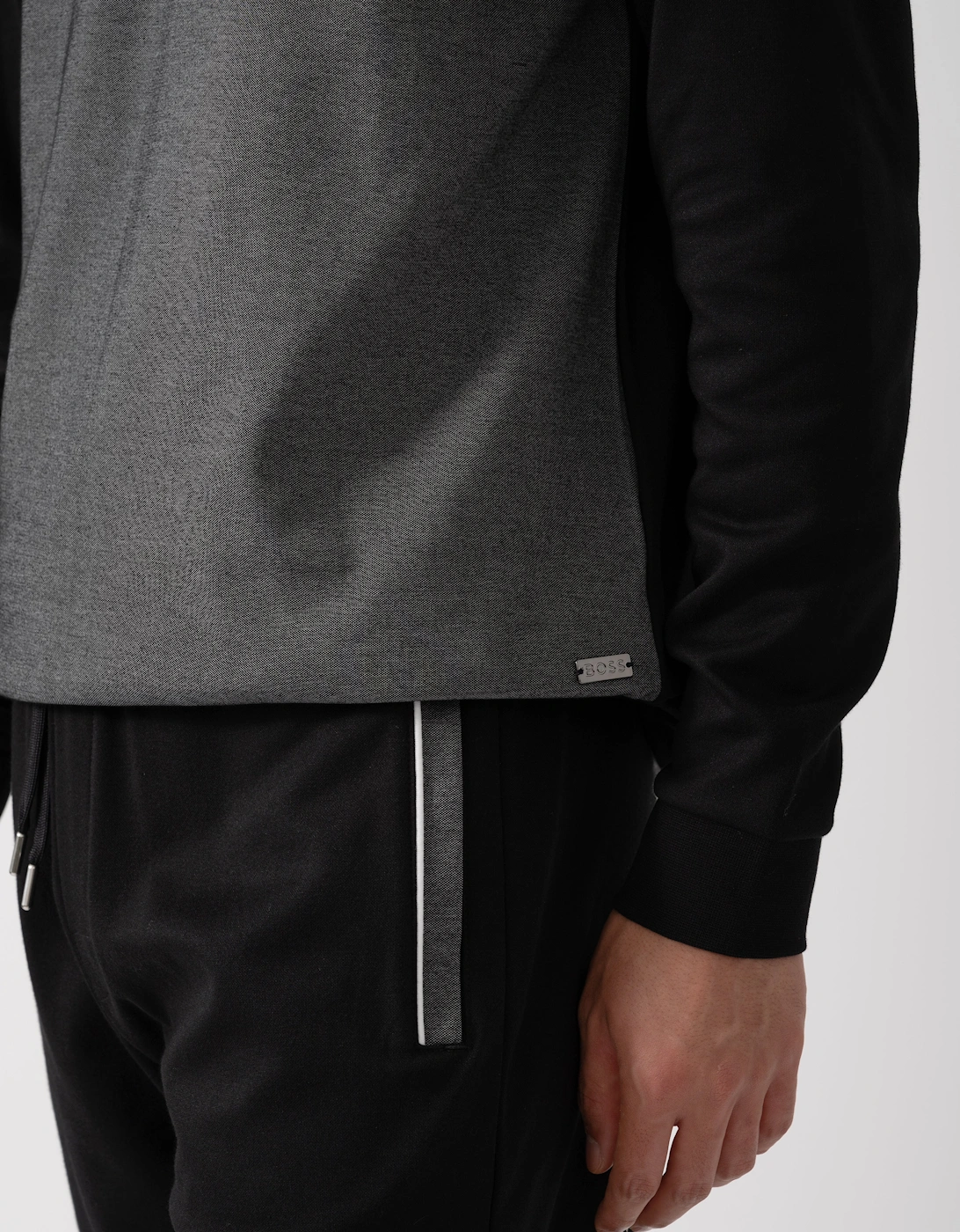 BOSS Orange Mens Loungewear Tracksuit 1/4 Zip Jacket 50545583 - Black 001