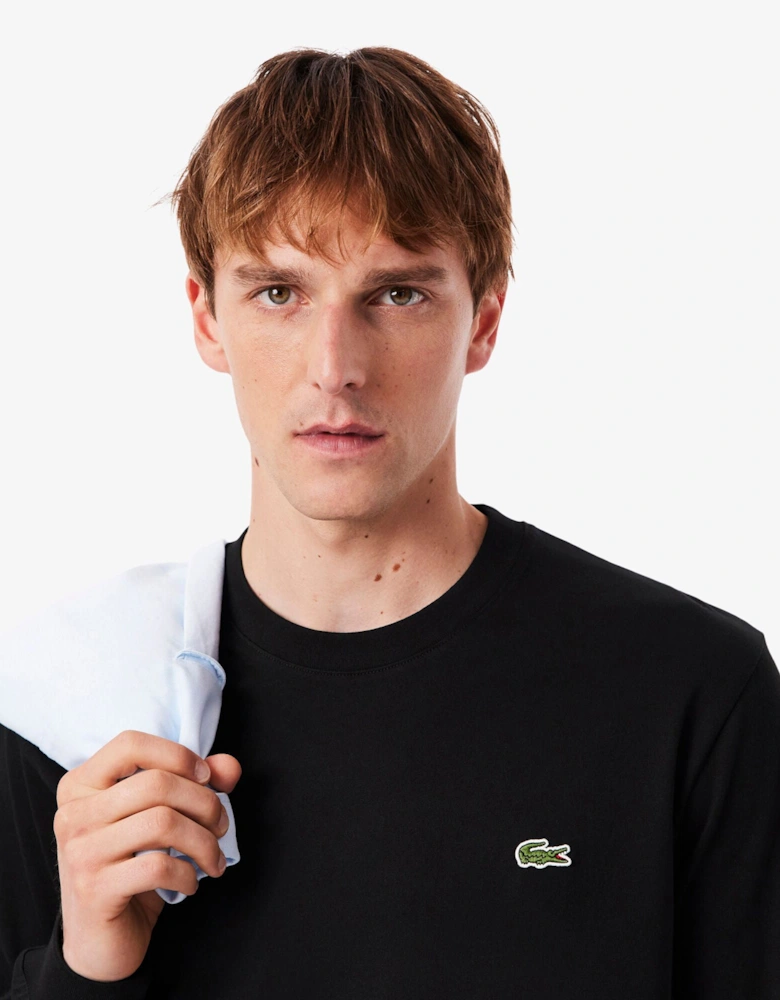 Long Sleeved Cotton Mens T-Shirt - Black 031