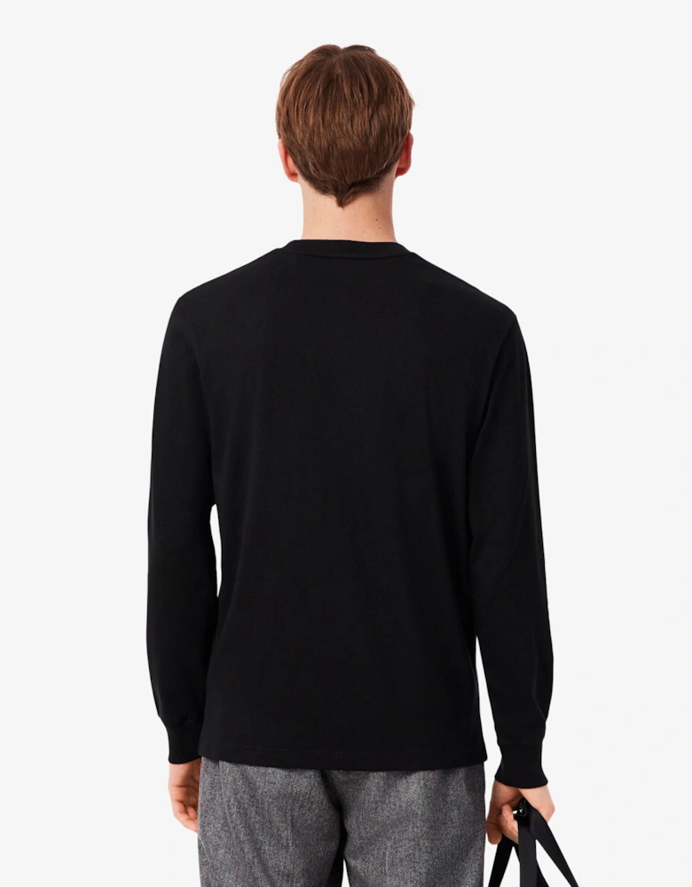 Long Sleeved Cotton Mens T-Shirt - Black 031