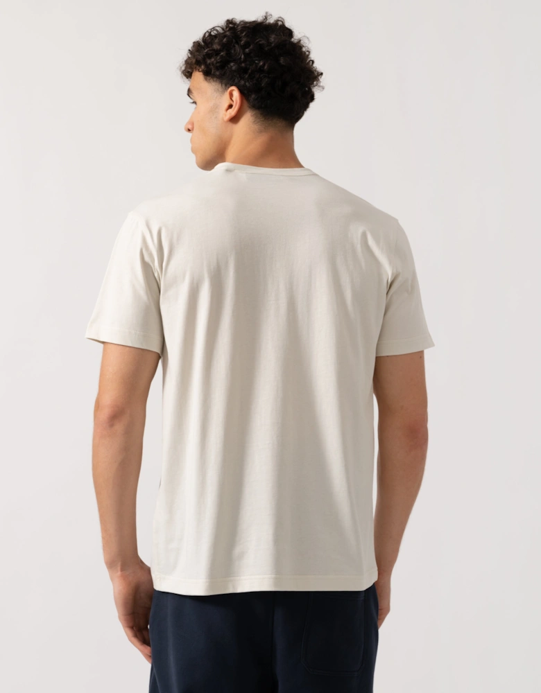 Short Sleeved Mens Logo Patch T-Shirt - Silver Birch