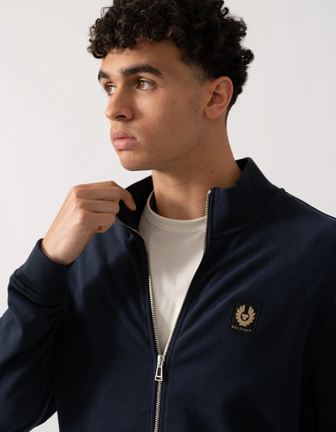 Mens Zip Through Sweatshirt - Dark Ink