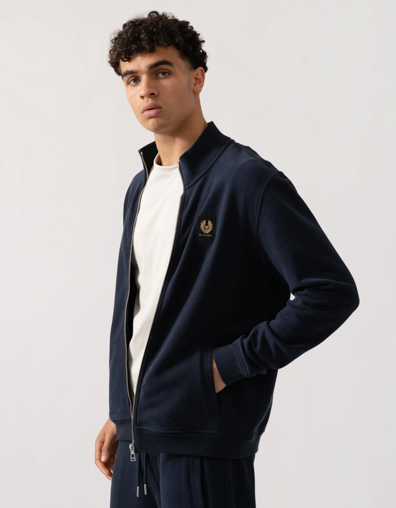 Mens Zip Through Sweatshirt - Dark Ink