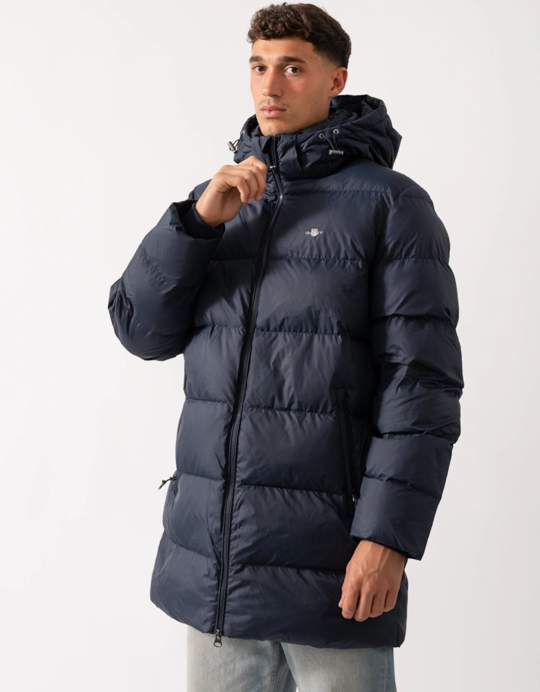 Mens Active Cloud Mid Length Puffer Jacket - 433 Evening Blue