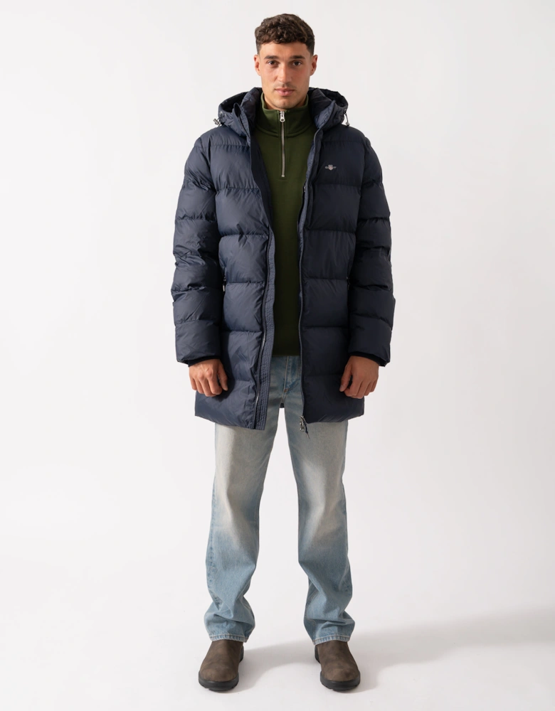 Mens Active Cloud Mid Length Puffer Jacket - 433 Evening Blue