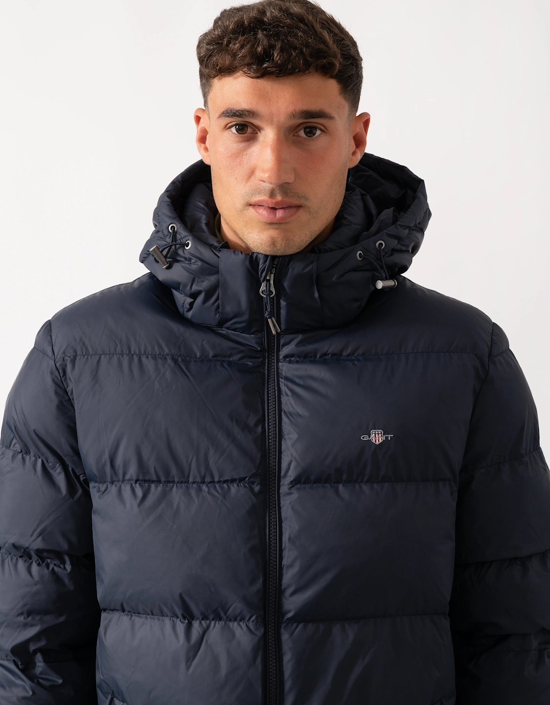 Mens Active Cloud Mid Length Puffer Jacket - 433 Evening Blue