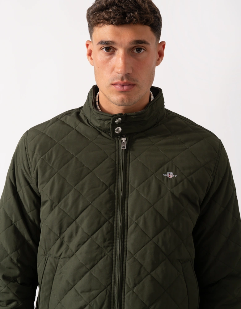 Mens Quilted Windcheater Jacket - 368 Dark Moss Green