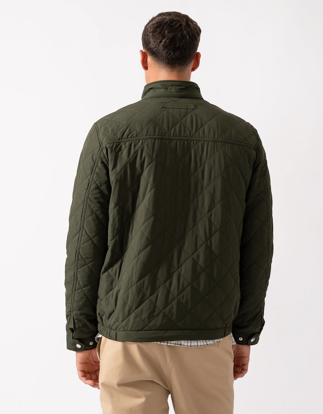 Mens Quilted Windcheater Jacket - 368 Dark Moss Green