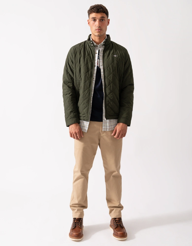 Mens Quilted Windcheater Jacket - 368 Dark Moss Green
