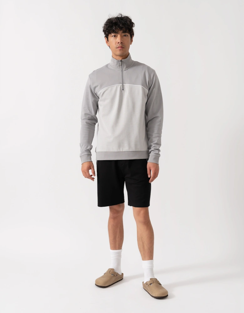 BOSS Orange Mens Loungewear Tracksuit 1/4 Zip Jacket 50545583 - Light/Pastel Grey 050