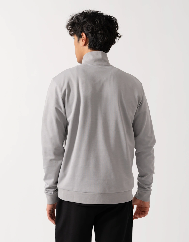 BOSS Orange Mens Loungewear Tracksuit 1/4 Zip Jacket 50545583 - Light/Pastel Grey 050