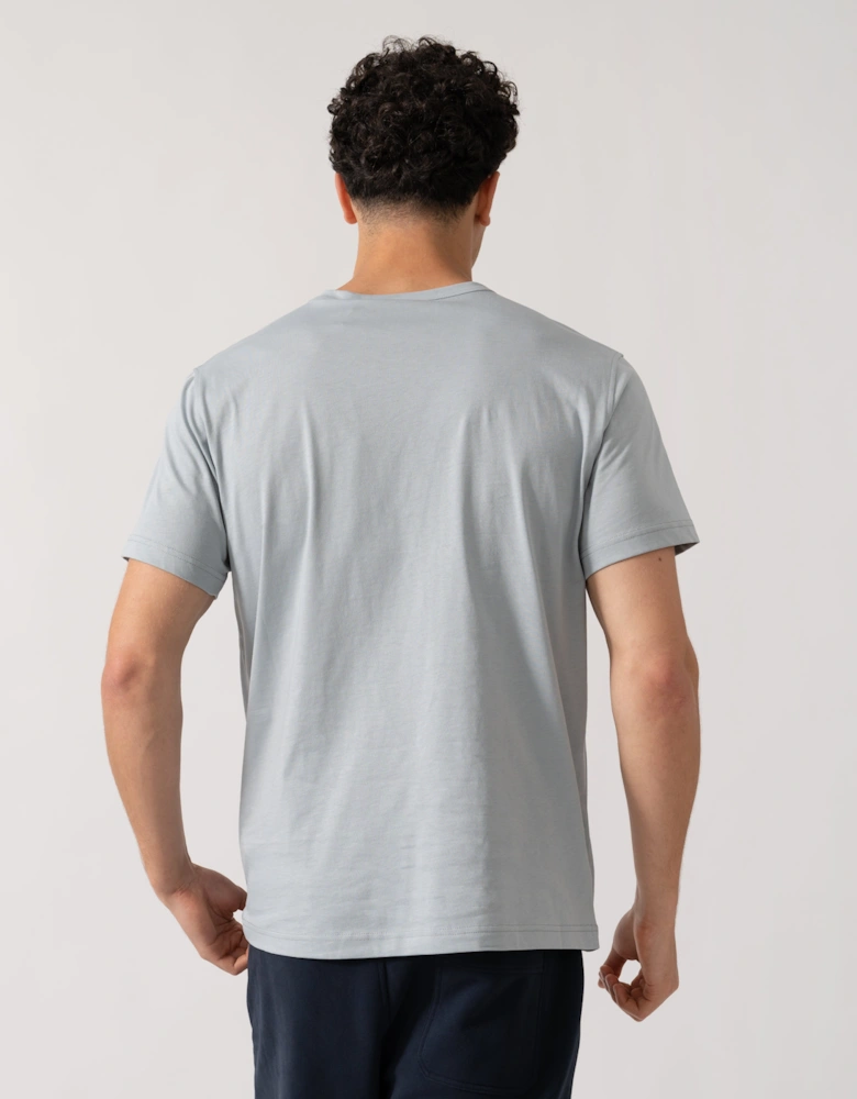 Short Sleeved Mens Logo Patch T-Shirt - Quarry Blue