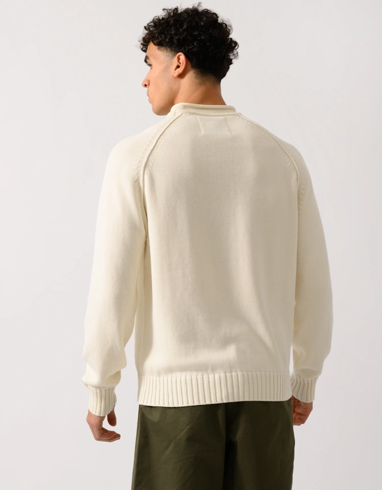 Mens Intarsia G Logo Crew Neck Jumper - 130 Cream