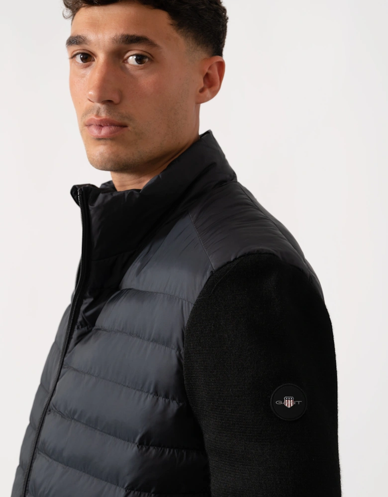 Mens Mixed Media Hybrid Jacket - 5 Black