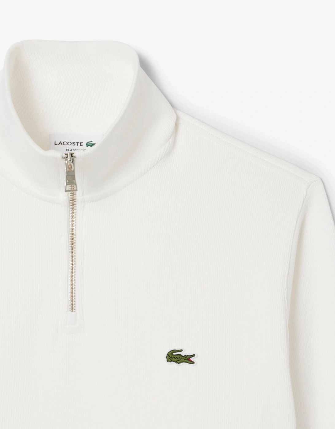 Mens Zippered Stand-Up Collar Cotton Sweatshirt - Flour 70V