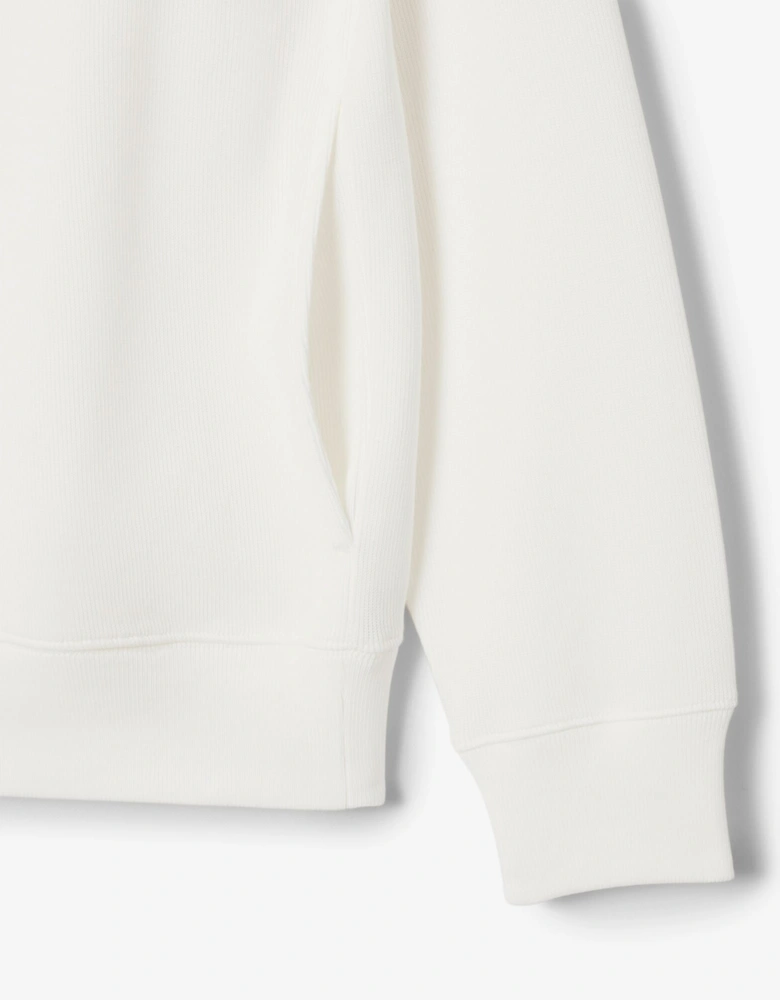 Mens Zippered Stand-Up Collar Cotton Sweatshirt - Flour 70V
