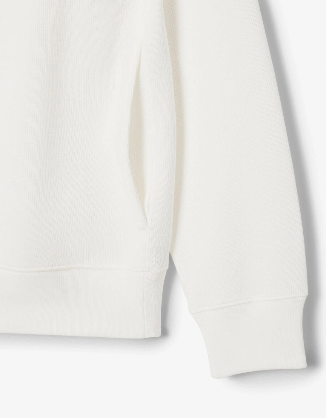 Mens Zippered Stand-Up Collar Cotton Sweatshirt - Flour 70V