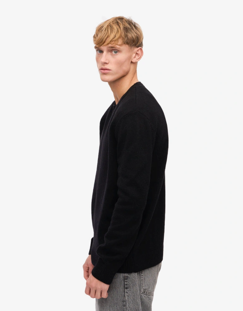 Classic Merino Wool Crew Neck Jumper - Deep Black