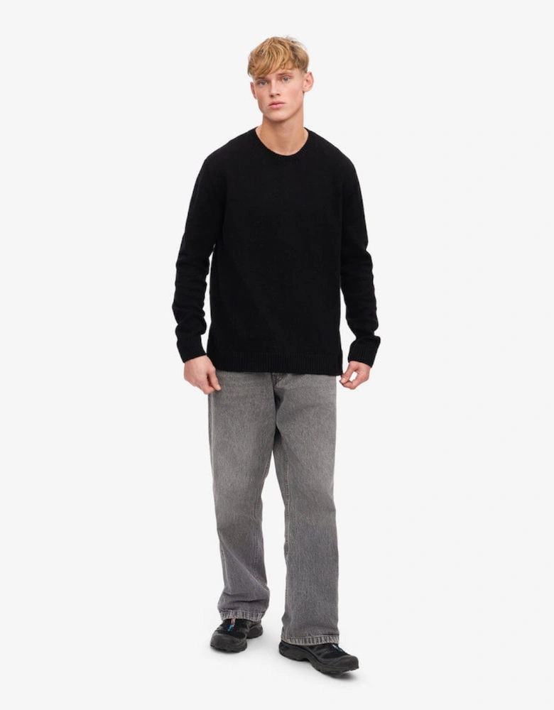 Classic Merino Wool Crew Neck Jumper - Deep Black